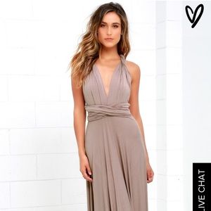 Lulu's tricks of the trade multiwear dress - taupe